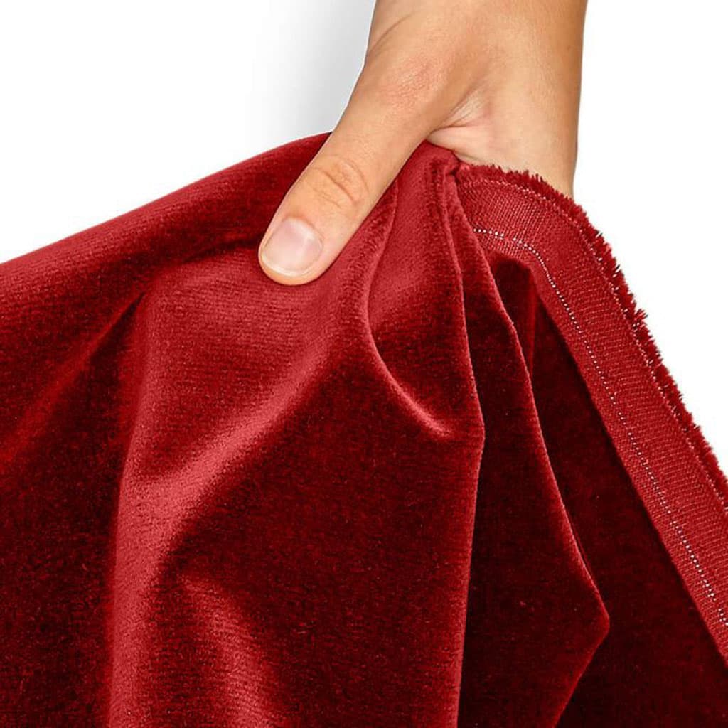 Suncurtain Stage Velour Lightsorber DD 18 · Orientalsk Rød / Løbende Meter